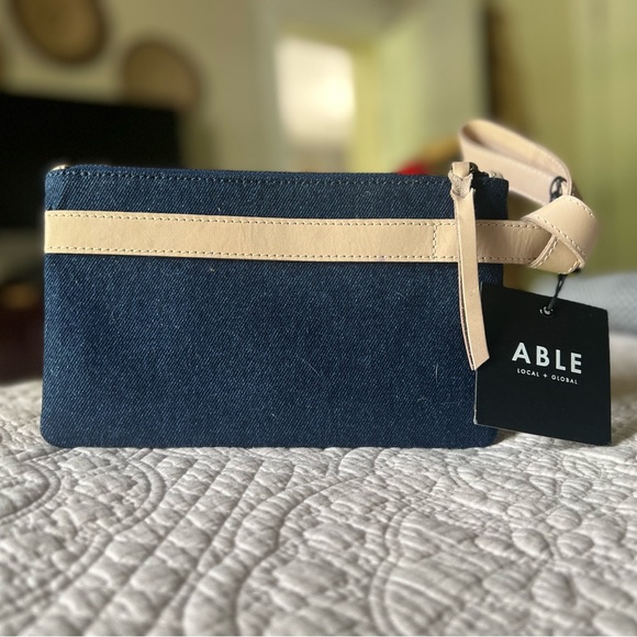 Able Handbags - ABLE Local & Global NWT clutch denim and leather